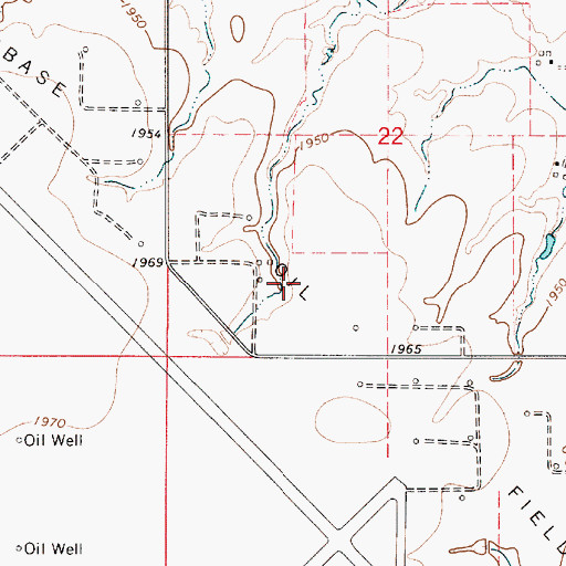 Topographic Map of Airbase Oil Field, KS