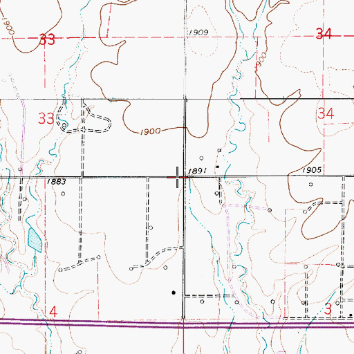 Topographic Map of Township of Big Creek, KS