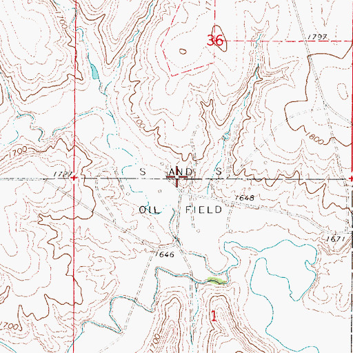 Topographic Map of S and S Oil Field, KS
