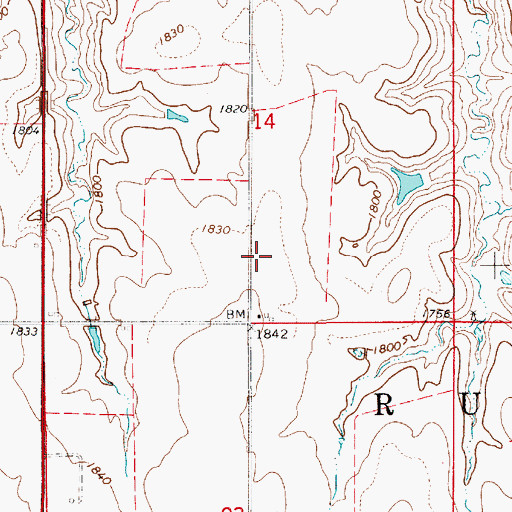 Topographic Map of Township of Russell, KS