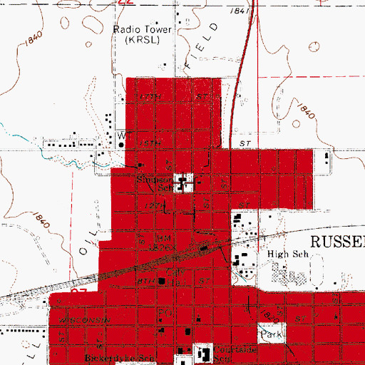 Topographic Map of Simpson Elementary School, KS