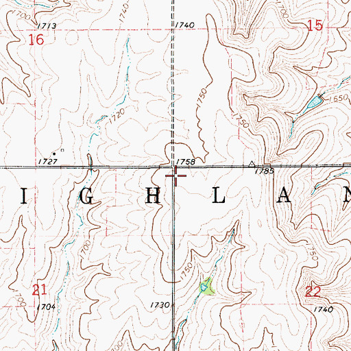 Topographic Map of Township of Highland, KS