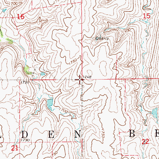 Topographic Map of Township of Golden Belt, KS