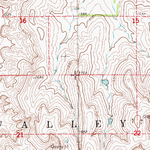 Topographic Map of Township of Valley, KS