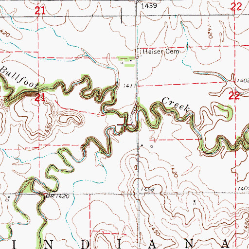Topographic Map of Spring Creek, KS
