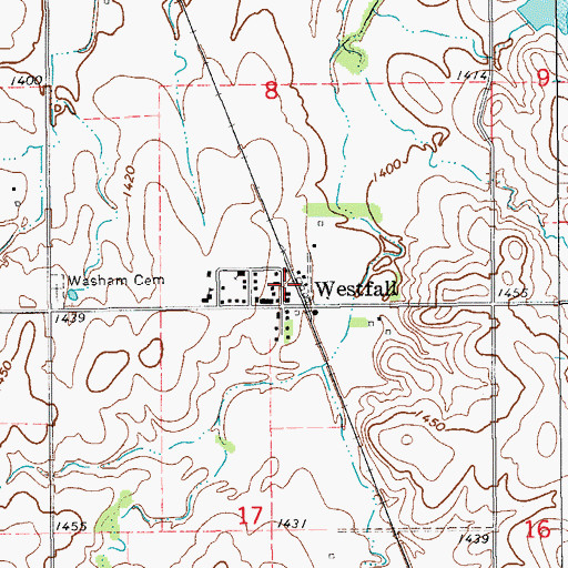 Topographic Map of Westfall, KS