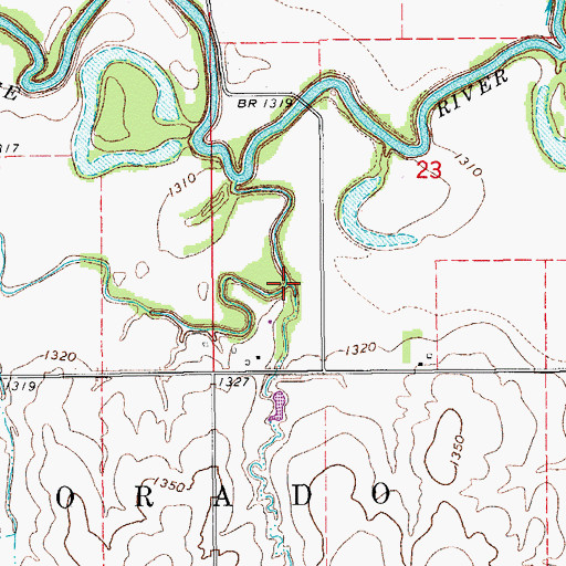 Topographic Map of Owl Creek, KS