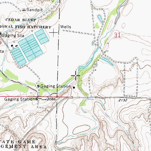 Topographic Map of Tunnel Creek, KS