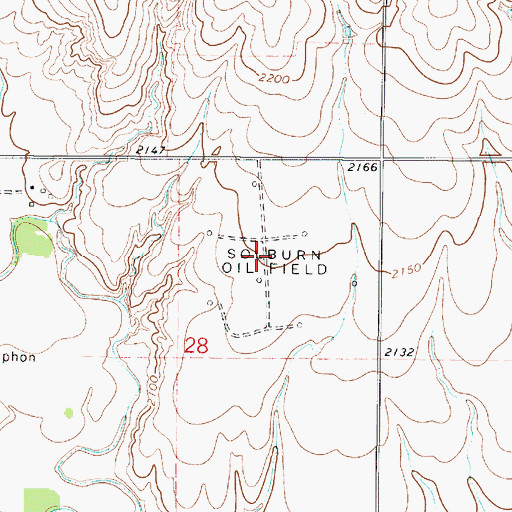 Topographic Map of Solburn Oil Field, KS