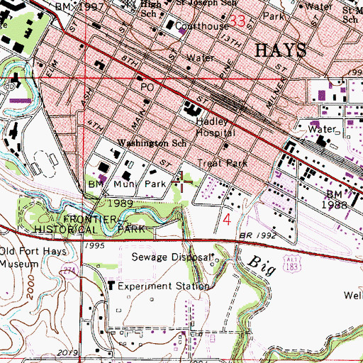 Topographic Map of Pratt Optimist Soccer Park, KS