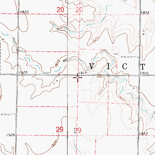 Topographic Map of Township of Victoria, KS