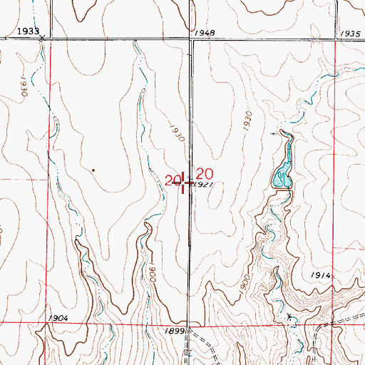 Topographic Map of Township of Freedom, KS