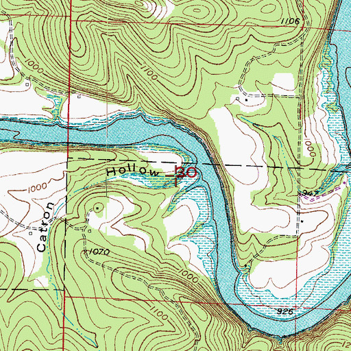 Topographic Map of Catron Hollow, AR