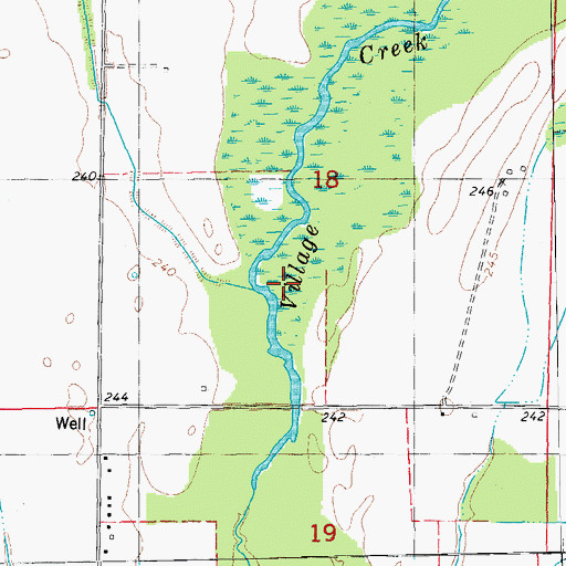 Topographic Map of Cattail Creek, AR