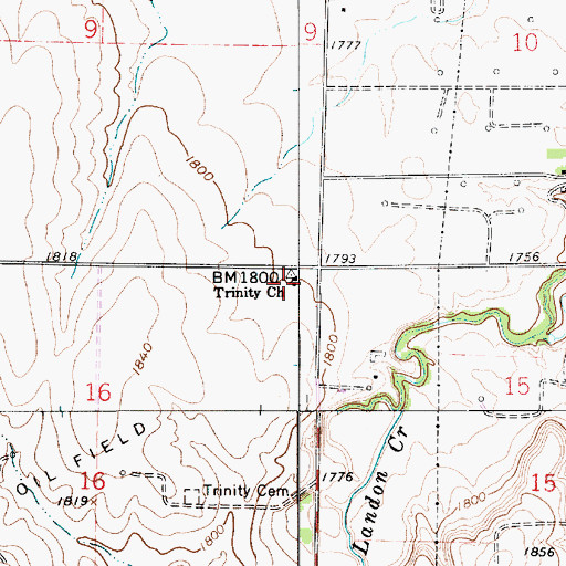 Topographic Map of Trinity Church, KS
