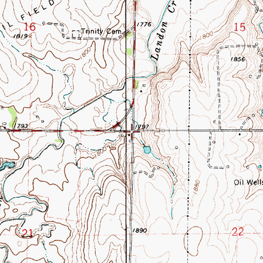 Topographic Map of Township of Lincoln, KS