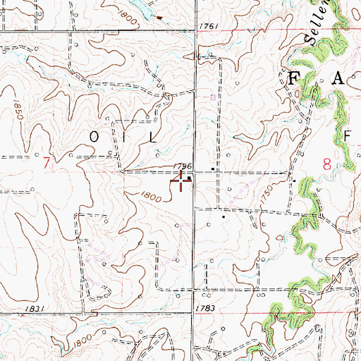 Topographic Map of Hawley School, KS