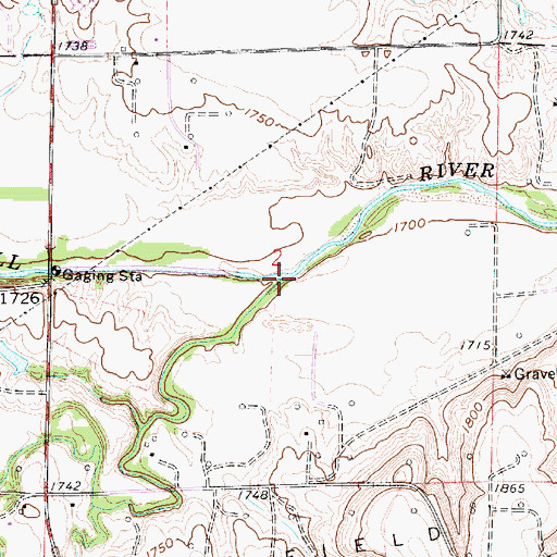 Topographic Map of Landon Creek, KS