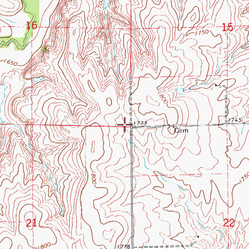 Topographic Map of Township of Noble, KS