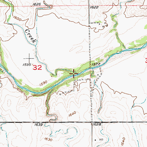 Topographic Map of Wilson Creek, KS