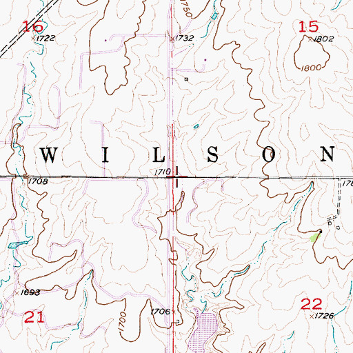 Topographic Map of Township of Wilson, KS