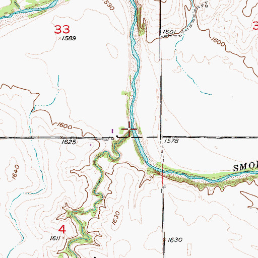 Topographic Map of Spring Creek, KS