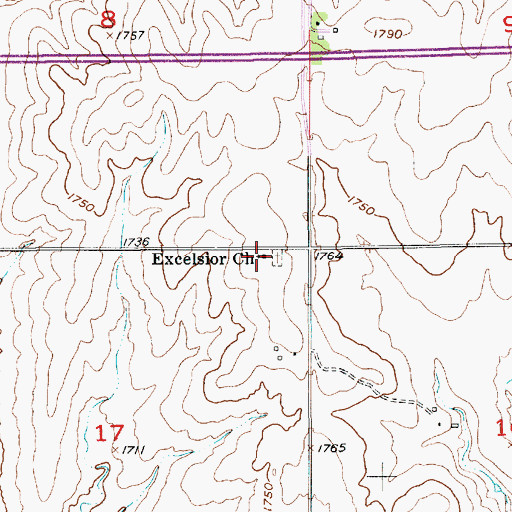 Topographic Map of Excelsior Lutheran Church, KS