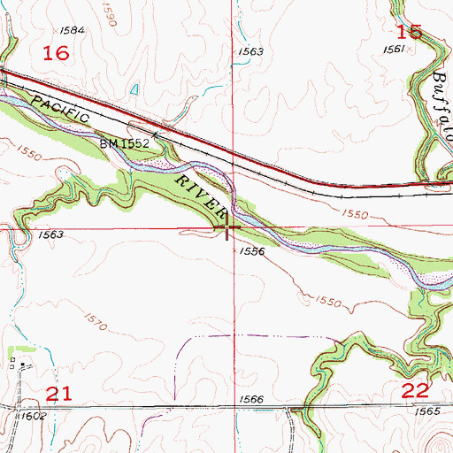 Topographic Map of Township of Black Wolf, KS