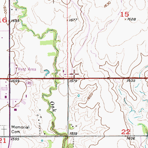 Topographic Map of Township of Ellsworth, KS
