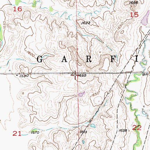 Topographic Map of Township of Garfield, KS