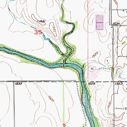 Topographic Map of Spring Creek, KS