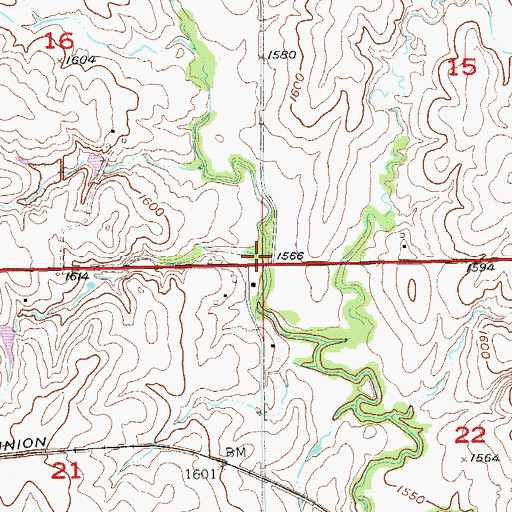 Topographic Map of Township of Clear Creek, KS