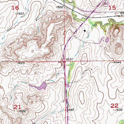 Topographic Map of Township of Carneiro, KS