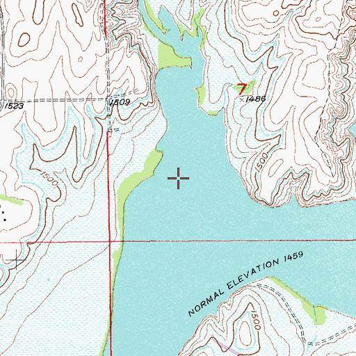 Topographic Map of Alum Creek, KS