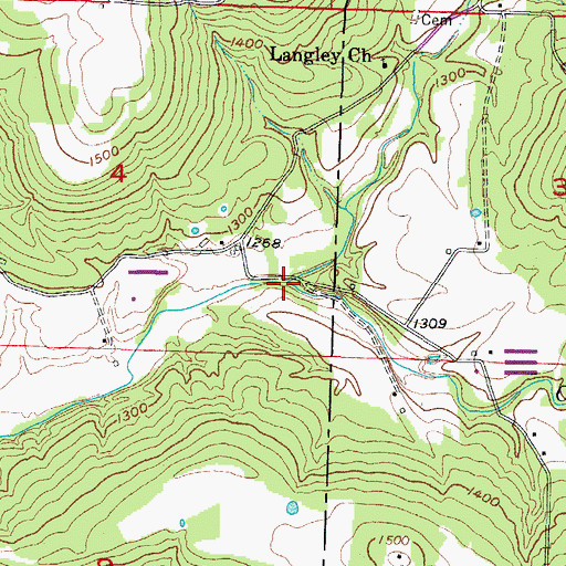 Topographic Map of Cave Creek, AR