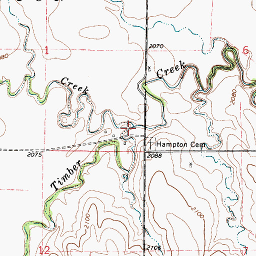 Topographic Map of Snake Creek, KS