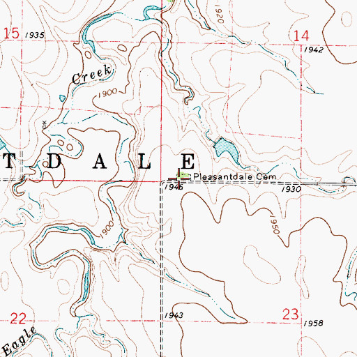 Topographic Map of Pleasantdale Cemetery, KS