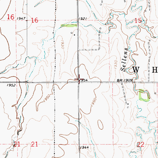 Topographic Map of Township of Wheatland, KS