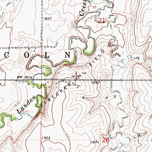 Topographic Map of Strecker Oil Field, KS
