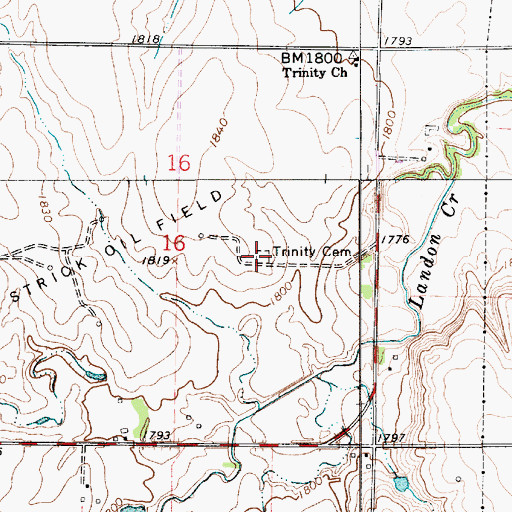 Topographic Map of Trinity Lutheran Cemetery, KS