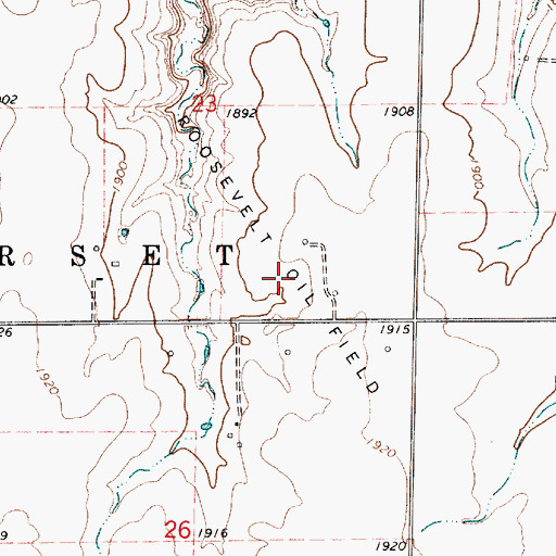 Topographic Map of Roosevelt Oil Field, KS