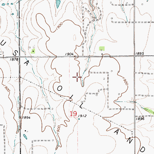 Topographic Map of Kraft-Prusa Oil and Gas Field, KS