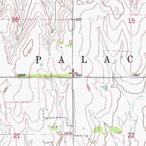 Topographic Map of Township of Palacky, KS