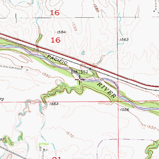 Topographic Map of Loss Creek, KS