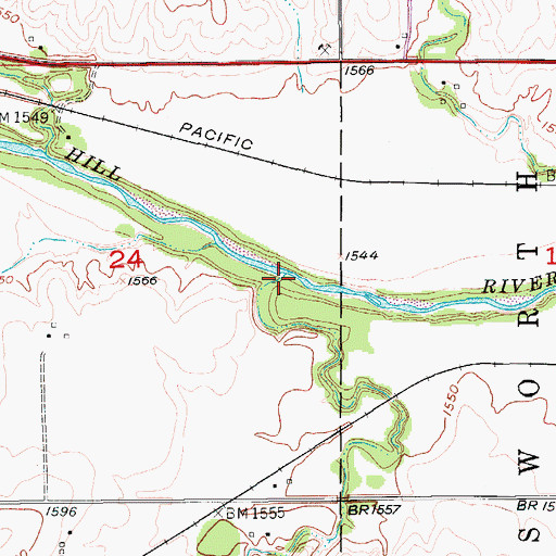 Topographic Map of Turkey Creek, KS