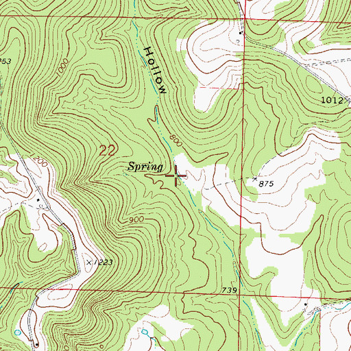 Topographic Map of Cave Hollow, AR