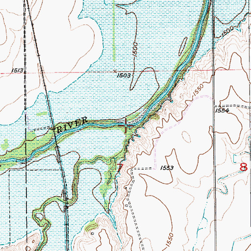 Topographic Map of Skunk Creek, KS