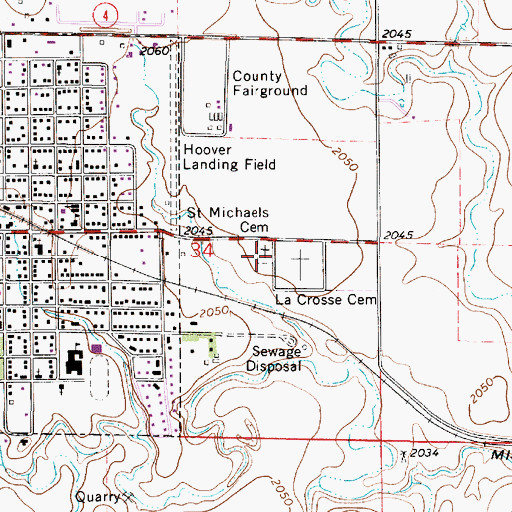 Topographic Map of Saint Michaels Cemetery, KS