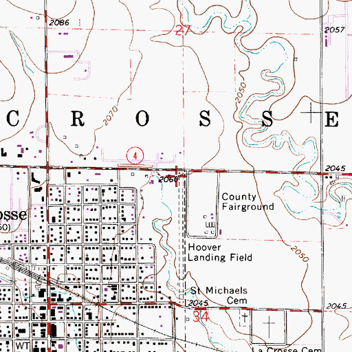 Topographic Map of Hoover Landing Field (historical), KS