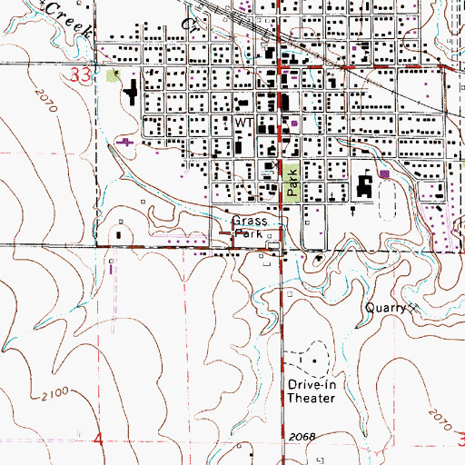 Topographic Map of Grass Park, KS